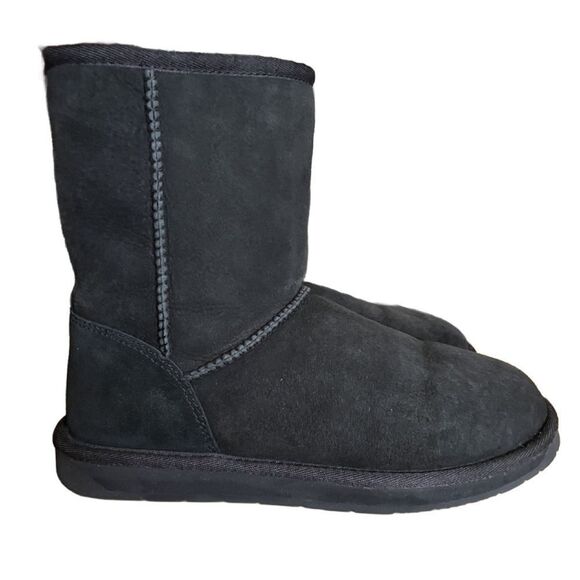 206 Collective Black Suede Leather Fur Lined Winter Boots (Size: 7) - Picture 2 of 12